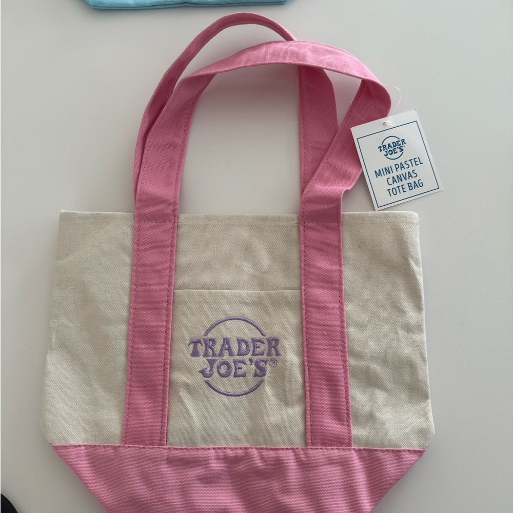 Trader Joe's pastel mini tote bag